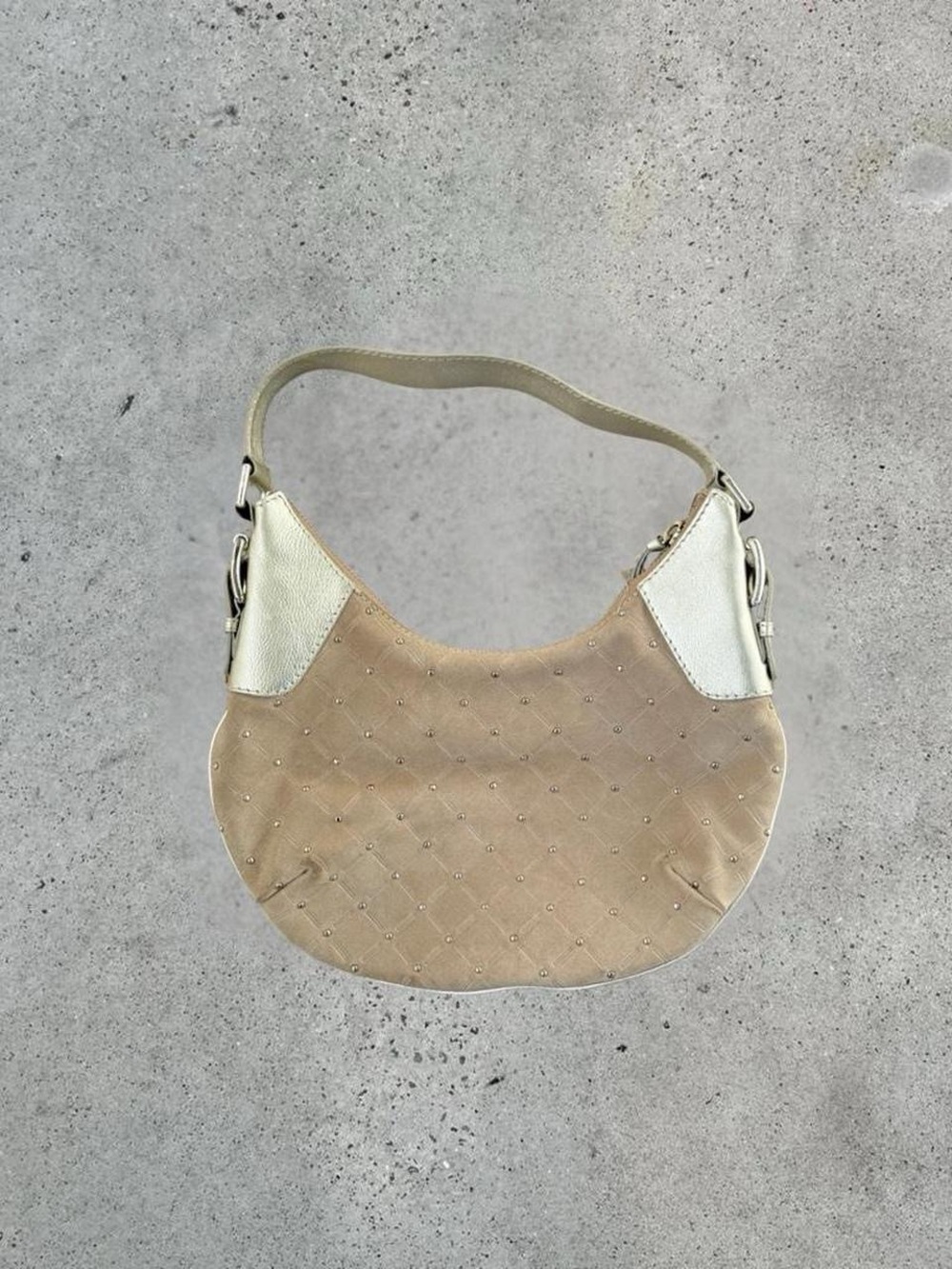 2000s Michael Kors Suede Studded Shoulder Bag